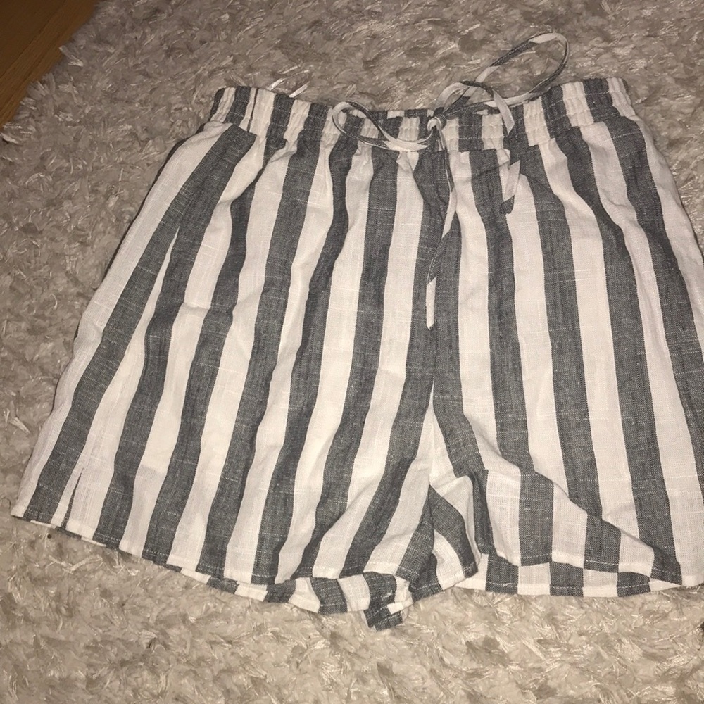 black and white striped francesca’s shorts